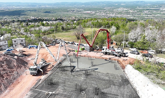 Teleferik otoparkı için birinci temel betonu atıldı