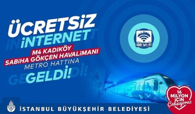 İBB’ye ilişkin M4 Kadıköy-Sabiha Gökçen Havalimanı Metro Sınırı’nda fiyatsız sınırsız internet İBB Wi-Fi hizmeti başladı