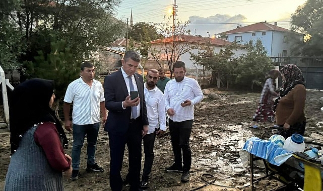 Lider Levent Koç selden ziyan gören Güzelcekale’de incelemelerde bulundu